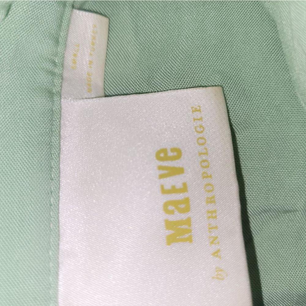 Women's Anthropologie Maeve Green Button Down Shirt Size S - Picture 5 of 8